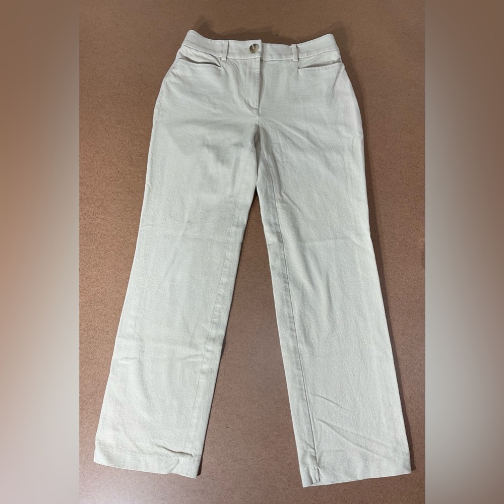 Parker Women's Cream Straight Leg Pants - Picture 3 of 9